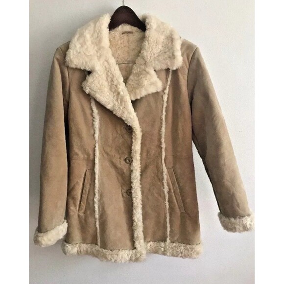 VTG Wilson Leather Womens 2X Jacket Suede Marlboro Western Brown Shearling Fur - Picture 4 of 12